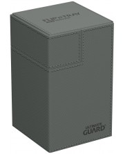 Cutie pentru carti de joc Ultimate Guard Flip`n`Tray 100+ XenoSkin - Monocolor Grey (100+ bucăți) -1